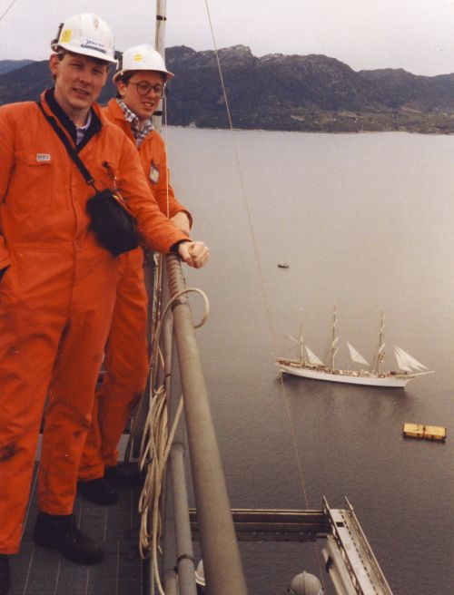 Gullfaks C fra toppen av drilling rig.198904.A..jpg
